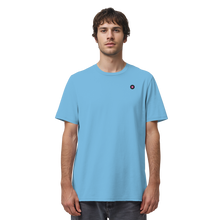 Lade das Bild in den Galerie-Viewer, Mann mit T-Shirt mit Schallplatte gestickt blau