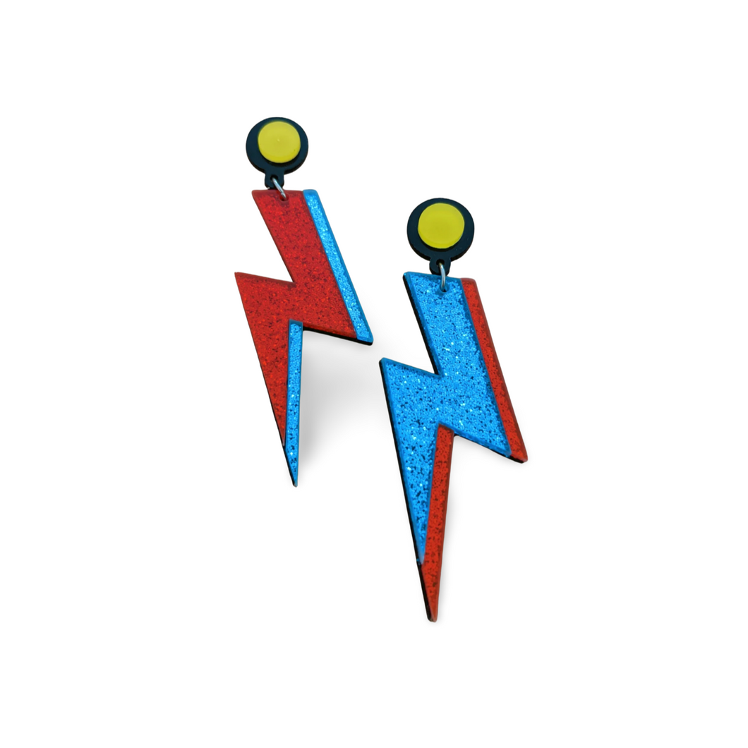 Blitz Ohrringe rot/blau